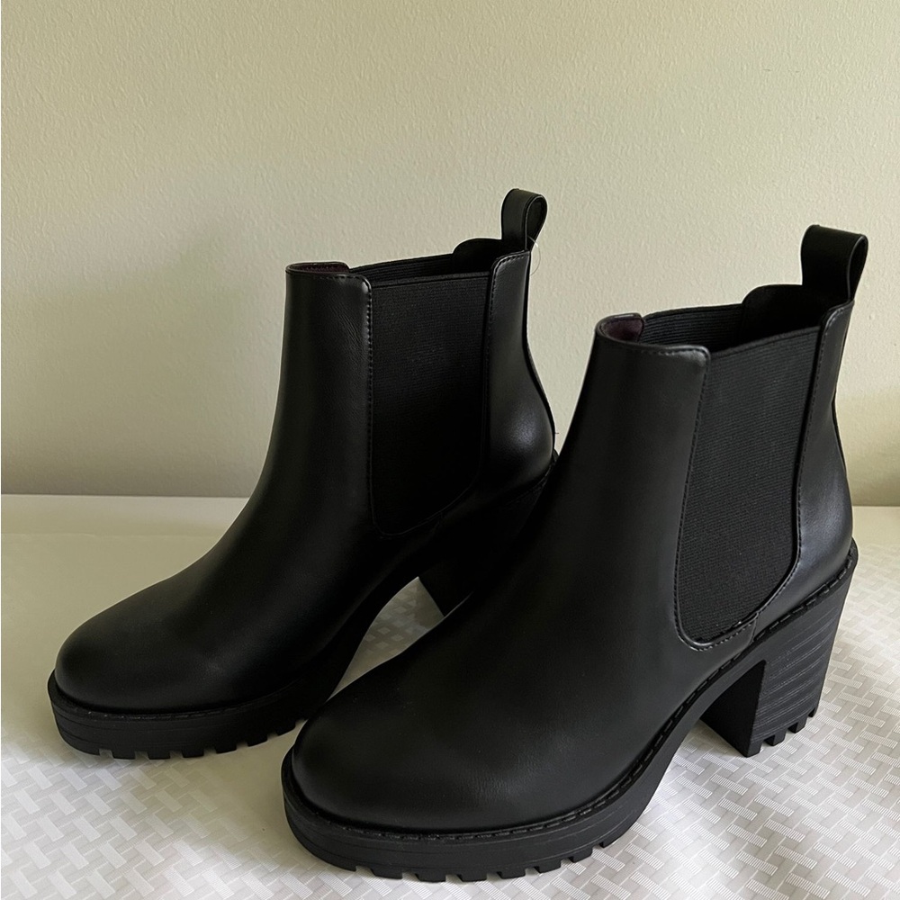 H&M Black Chunky Heel Ankle Boots